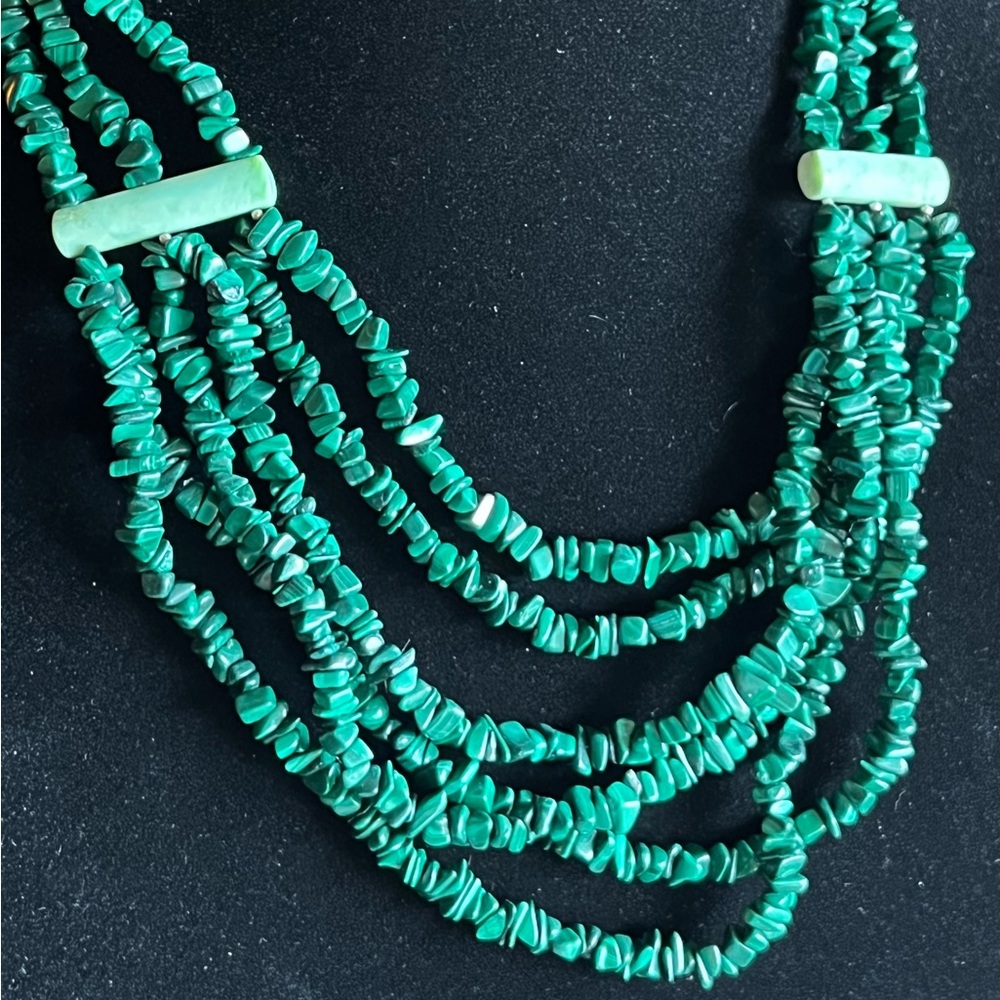 Malachite Necklace by Jay King DTR 3 Strand Sterling with Gift Box